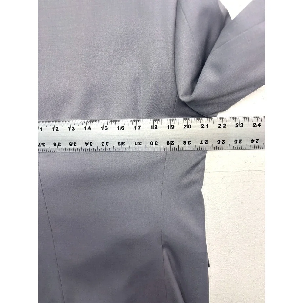 vtg Studio Milano Italy 40S 34x29 Gray 2pc Pant Suit 100% Wool Pleated‎ Cuffed